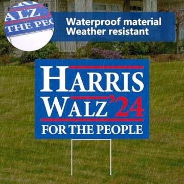 Probsin Harris Walz 2024 Double Sided Yard Sign