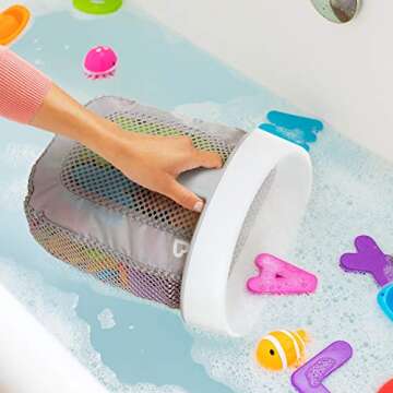 Munchkin Super Scoop Bath Toy Storage - Quick Dry Mesh, Grey