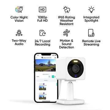 Wyze Cam OG Indoor/Outdoor 1080p Wi-Fi Smart Home Security Camera with Color Night Vision