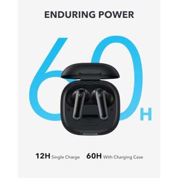 Soundcore P40i by Anker, Noise Cancelling Wireless Earbuds, Adaptive Noise Cancelling to Environments, Heavy Bass, 60H Playtime, 2-in-1 Case and Phone Stand, IPX5, Wireless Charging, Bluetooth 5.3