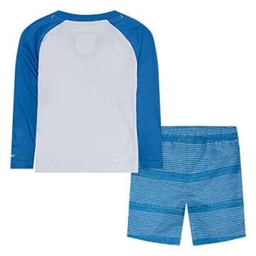 Hurley Boys' Swim Suit 2-Piece Outfit Set, Fountain Blue, 4T