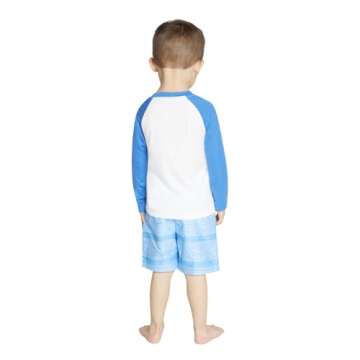 Hurley Boys' Swim Suit 2-Piece Outfit Set, Fountain Blue, 4T