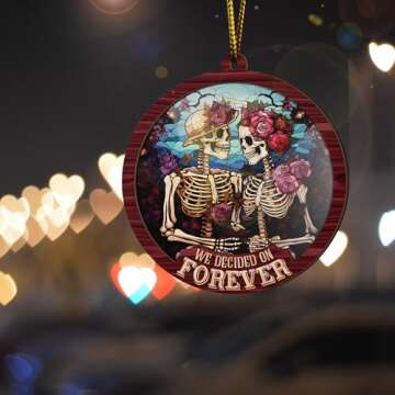 Skeleton Couple Suncatcher Ornament - Gothic Valentine Gift