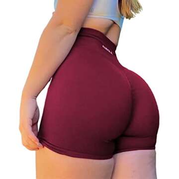 AUROLA Intensify Workout Shorts for Women Seamless Scrunch Short Gym Yoga Running Sport Active Exercise Fitness Shorts(M,Sun Dried Tomato)