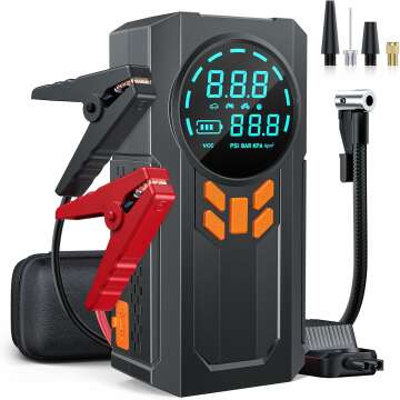 Portable 3000A Jump Starter with Air Compressor