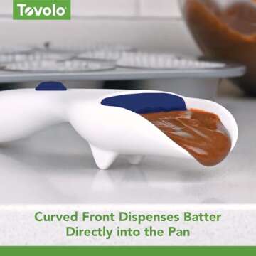 Tovolo Cupcake Scoop Batter Dispenser - Easy to Use Baking Scoop for Muffins, Cupcakes, Cookie Dough & Pancakes - Unique Baking Supplies, Gadgets & Appliances for Kitchen- BPA Free & Dishwasher Safe