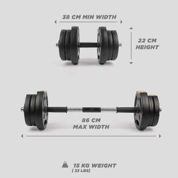 Phoenix Fitness Dumbbell Barbell Set for Home Workouts