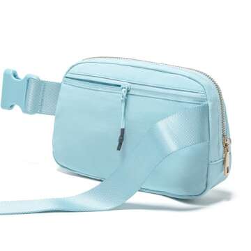 Gitus Belt Bag Fanny Pack Crossbody Bags with Initial Letter Patch Cute Stuff Birthday Gifts for Teenager Girls Trendy Preppy Stuff for Teen Girls Cool Stuff for Teens (Icing Blue-E)