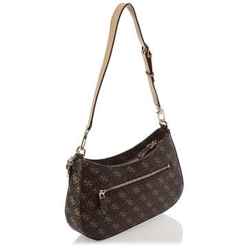 GUESS Noelle Top Zip Shoulder Bag - Stylish Brown Logo Design