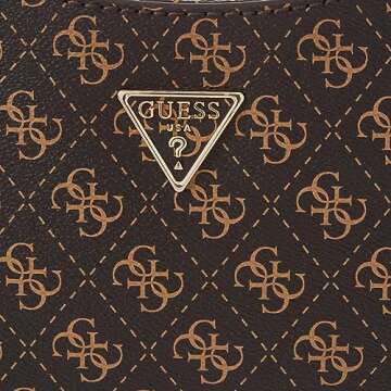 GUESS Noelle Top Zip Shoulder Bag in Brown Logo