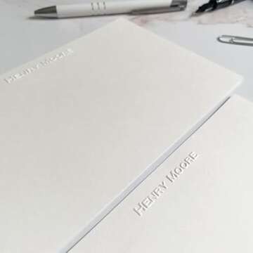 Personalized Embossed Stationery Set - 100 Pieces (2 Paper Sizes)