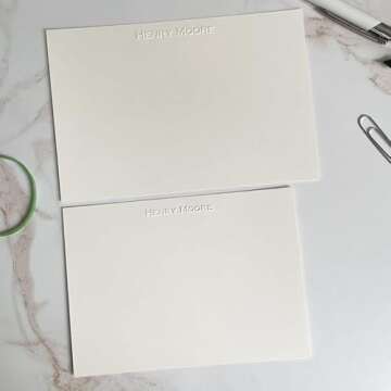 Personalized Embossed Stationery Set - 100 Pieces (2 Paper Sizes)