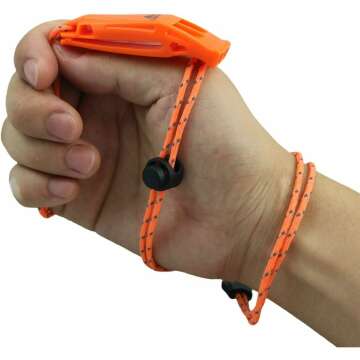 Emergency Whistles with Lanyard - 2 Pack Safety Gear