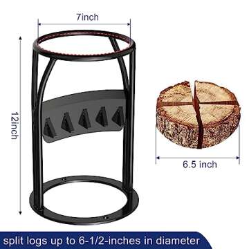 MOFEEZ Wood Splitter-7 inch Firewood Splitter,Log Splitter Sharpened Alloy Steel Opening,Iron Made Solid Base,9-pound Weight,Heavy Duty Cast Iron(L)