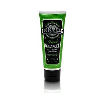 INK-EEZE Bundle: Green Tattoo Ointment 3.3oz Tube + Ink Shield Mineral Tattoo Sunscreen SPF30 3.3oz Tube