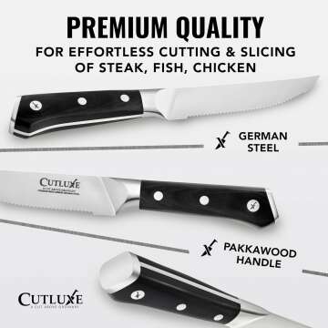 Cutluxe 6 Steak Knives Set – Forged German Steel