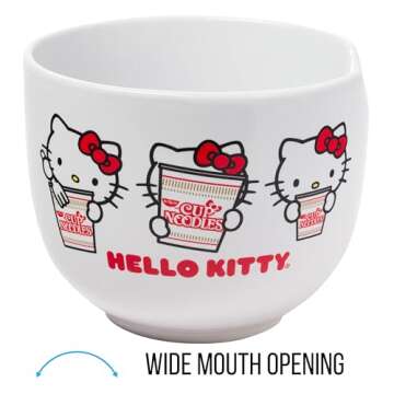 Hello Kitty Ceramic Bowl with Chopsticks - 20oz