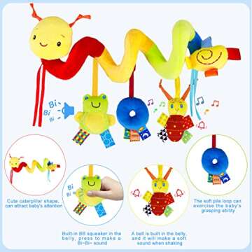 Colorful Baby Crib Hanging Rattles Toys for Sensory Play