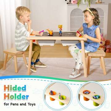 Kids Sensory Table with Stools and Storage Bins