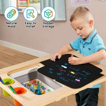 Kids Sensory Table with Stools and Storage Bins