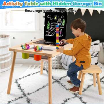 Kids Sensory Table with Stools and Storage Bins