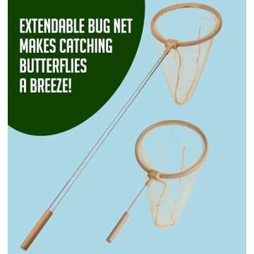 Montessori Mama Kids' Bug Catching Kit - Complete Insect Exploration Set with Habitat, Extendable Net, Magnifying Tools & Carry Strap - Educational Outdoor Adventure Gift