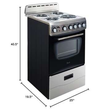 Avanti ERU200P3S 20" Electric Range Oven - Stainless Steel