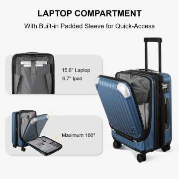 LEVEL8 Grace Expandable Carry On - 20 Inch Airline Approved