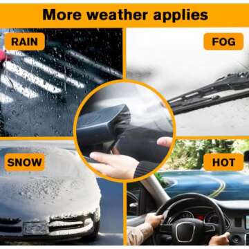 Leaflai Car Heater NEW Portable Car Heater, 3 in1 Fast Heating Defrost Defogger Demister Heating