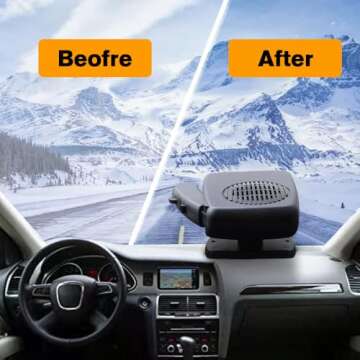 Leaflai Car Heater NEW Portable Car Heater, 3 in1 Fast Heating Defrost Defogger Demister Heating