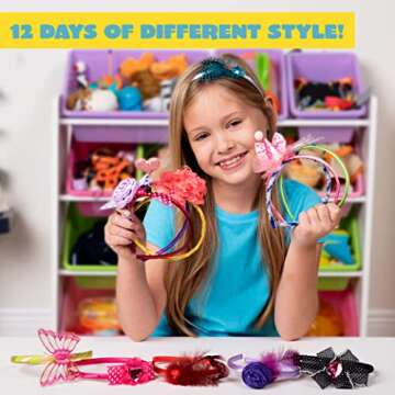 JOYIN DIY Girl 12 Satin Fashion Headbands Kids Art and Crafts Kits, Girls Jewelry Making Kit-Decorated with Hair Accessories