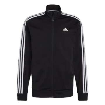 Adidas Men's Essentials Warm-Up 3-Stripes Track Top Jacket - X-Small Black/White