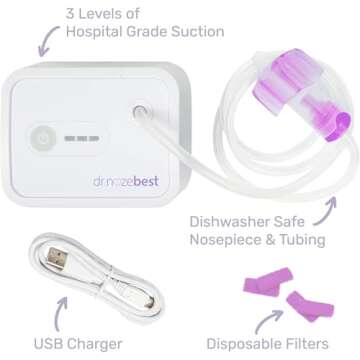 Dr. Noze Best - NozeBot | Electric Baby Nasal Aspirator | Hospital Grade Suction | Nose Sucker and Nasal Vacuum | Safe for Infants and Toddlers (Mild to Severe Congestion - The Original Noze Bot)