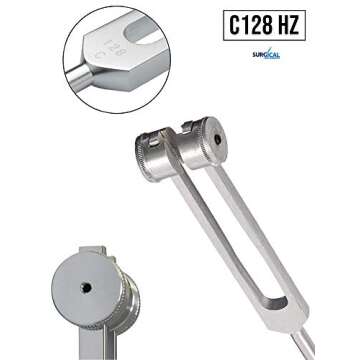 SURGICAL ONLINE Medical-Grade C128 Hz Tuning Fork - Fixed Weights, Non-Magnetic, Lightweight, Portable, Corrosion Resistant, Extra Long Handle