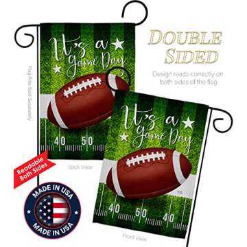 Super Bowl Decorations Football Banner NFL Game Day Flag Tapestry Sports Fans Home Decor American Gifts Team Bar Party Garden Patio Porch Small Outdoor Yard Signs Made In USA