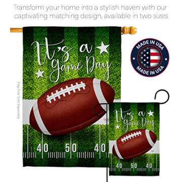 Super Bowl Decorations Football Banner NFL Game Day Flag Tapestry Sports Fans Home Decor American Gifts Team Bar Party Garden Patio Porch Small Outdoor Yard Signs Made In USA