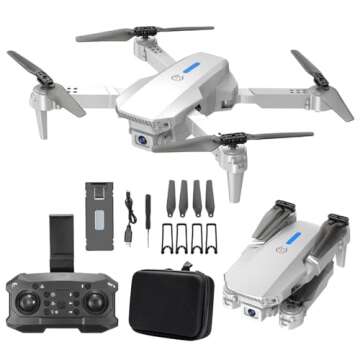 Drone With Dual 1080P HD FPV Camera 𝗥𝗲𝗺𝗼𝘁𝗲 𝗖𝗼𝗻𝘁𝗿𝗼𝗹 Altitude Hold Headless Mode Start Speed Adjustment Foldable Drone Trajectory Flight