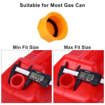 6PCS Gas Can Caps, 5 Gallon Gas Can Cap Replacement, Universal Coarse Thread Gas Cap for Gasoline, Portable Gas Tank Lid for Improved Sealing and Transportation