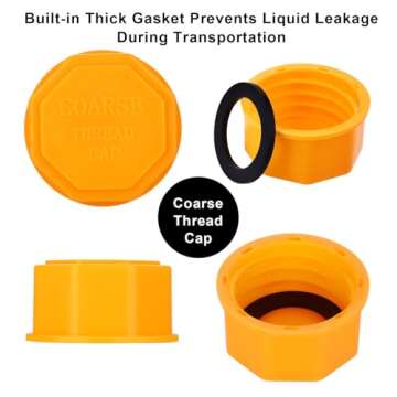 6PCS Gas Can Caps, 5 Gallon Gas Can Cap Replacement, Universal Coarse Thread Gas Cap for Gasoline, Portable Gas Tank Lid for Improved Sealing and Transportation