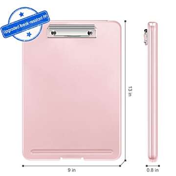 SITHON Nursing Clipboard with Storage, Heavy Duty Portable Writing Clipboard with Compartment Organizer for Nurse Doctor Medical Professionals Teachers Students Sales Coach School Office (Pink)