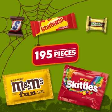 M&M'S, SNICKERS & More Fun Size Halloween Candy Variety Pack, 195 Ct Bulk Bag