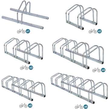 ZENY 1-6 Bike Rack Bicycle Floor Parking Stand for Mountain Bike Road Bike Indoor Outdoor Garage Adjustable Bicycle Storage Organizer Stand