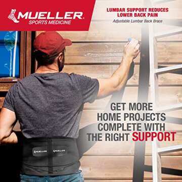 MUELLER Lumbar Back Brace for Pain Relief Support