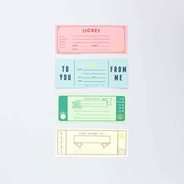 Suck UK - Blank Ticket Book | Gift Voucher Book | Date Night Cards | Gifts for Him | Gifts for Her | Boyfriend Coupon | Blank Birthday Vouchers | Hard Backed