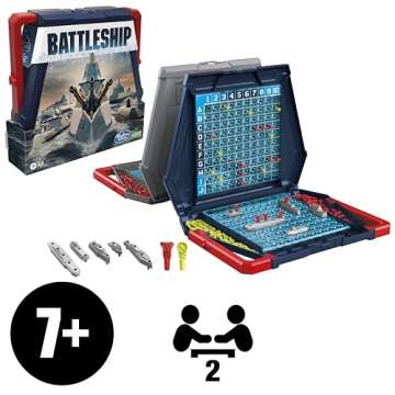 Battleship Classic Board Game, Strategy Game for Kids Ages 7 and Up, Fun for 2 Players