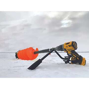 Nordic Legend E-Drill Nylon Ice Auger Combo and Universal Adapter with 14” Extension (6-in)