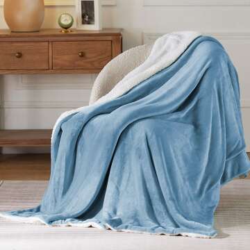 Sherpa Fleece Throw Blanket - Cozy & Soft Design