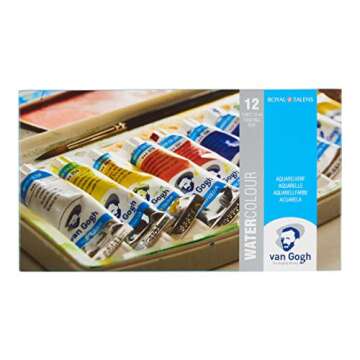 Van Gogh Watercolor Paint Set, Plastic Pocketbox, 12x10ml General Selection