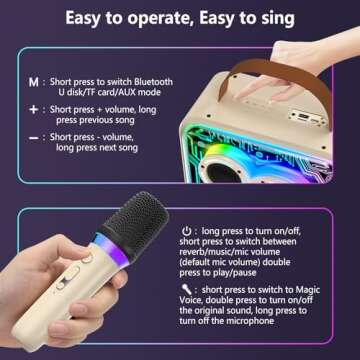 Karaoke Machine with 2 Wireless Microphones Ideal for Parties