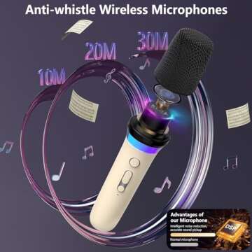 Karaoke Machine with 2 Wireless Microphones Ideal for Parties